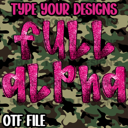 Camo Pink Sequin Checkered Font Bundle