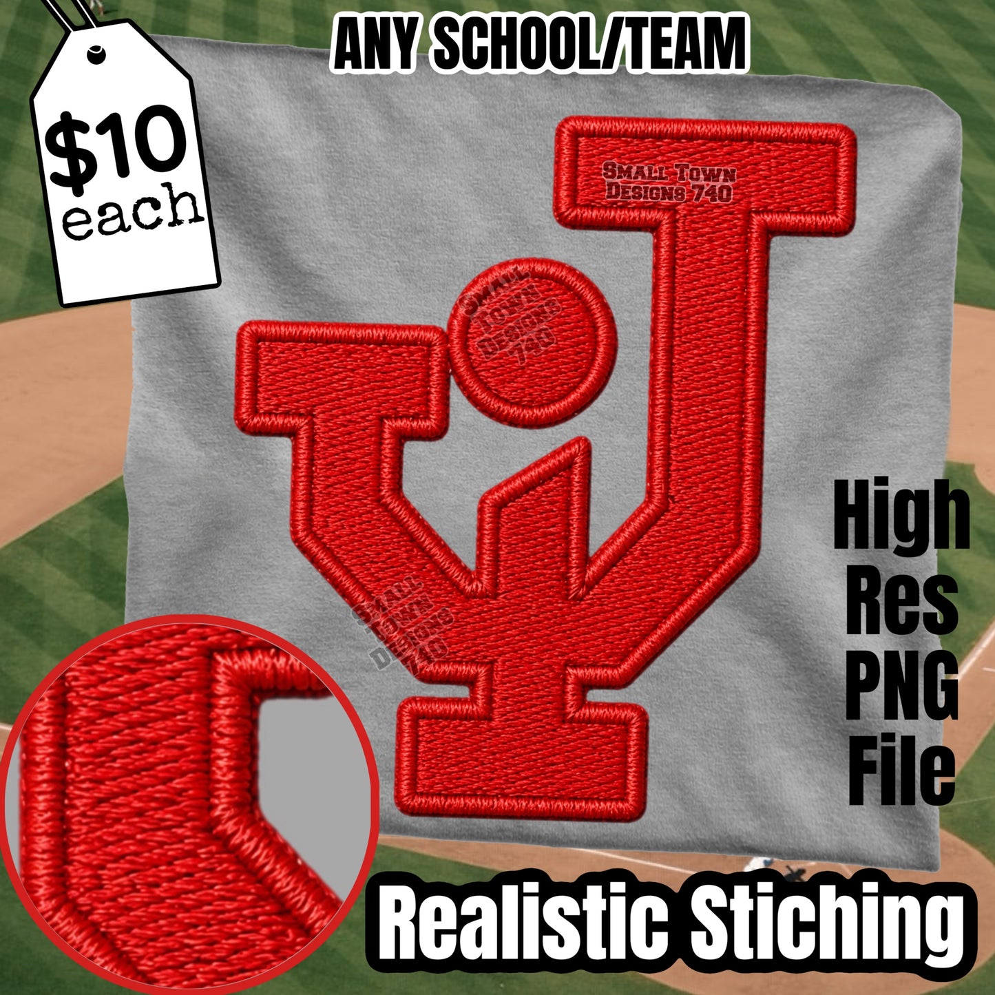 Faux Embroidered Custom Design- High Res PNG