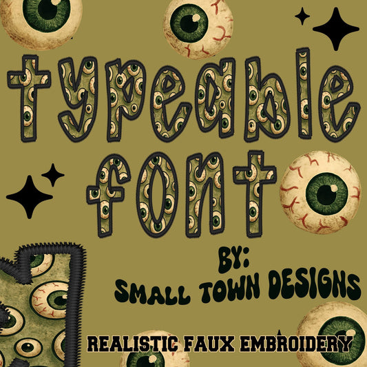Faux Embroidery Eyeballs OTF font