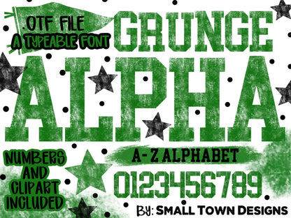 Acid Wash Green .OTF Font