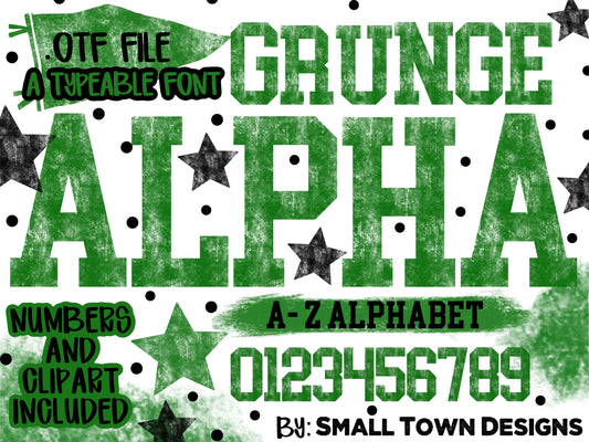 Acid Wash Green .OTF Font