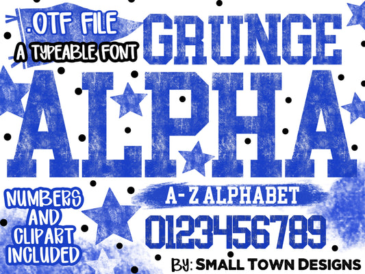 Acid Wash Royal Blue Font