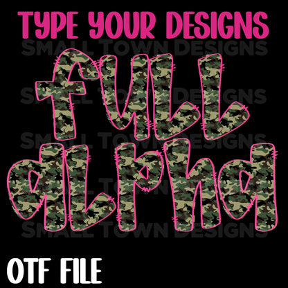 Camo Pink Sequin Checkered Font Bundle