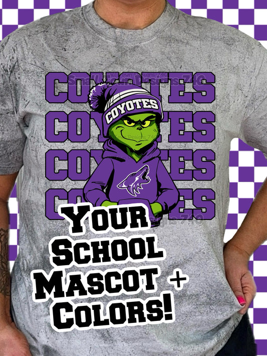 Grinchy School Spirit - ANY TEAM - Custom Made